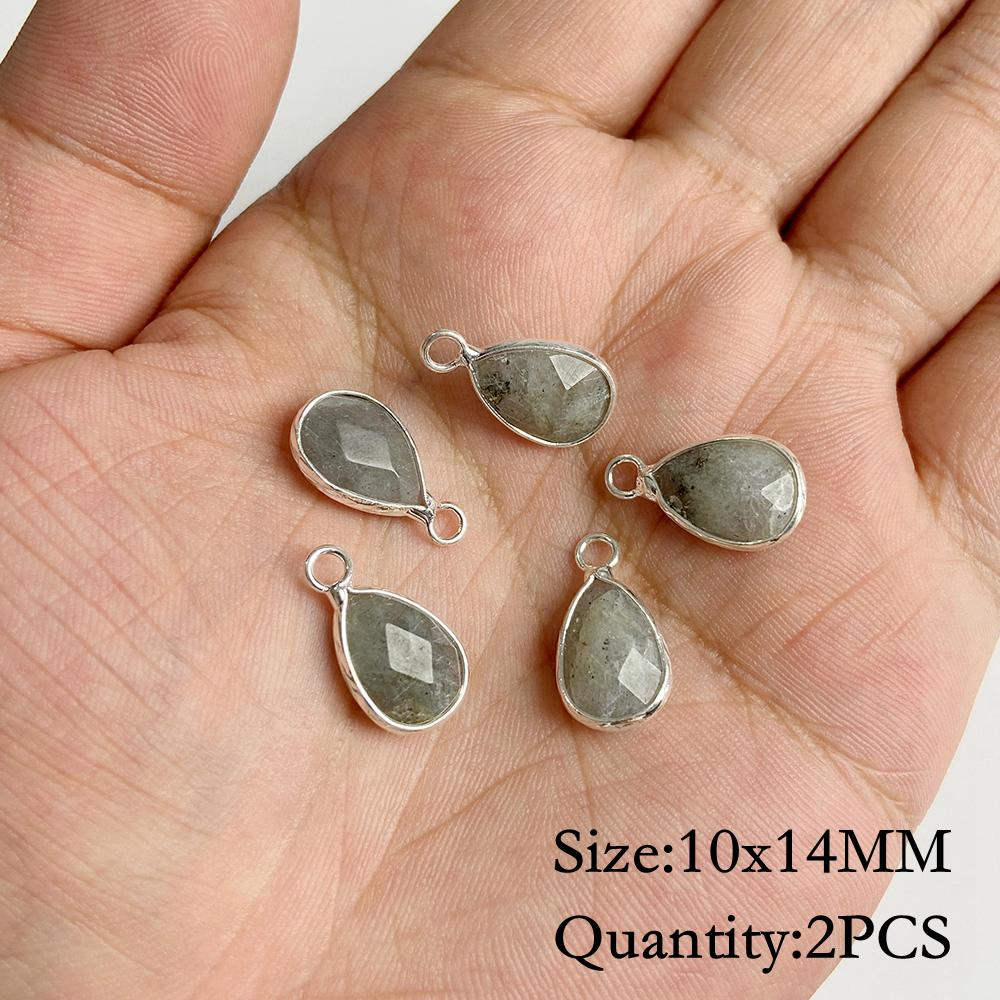 Natural Flash Labradorite Stone Charm Pendant Healing Semi-precious Stone Connector for Jewelry Making Necklace Accessories Gift