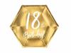 18th Birthday Plates, Gold, 20 , 6 Pcs