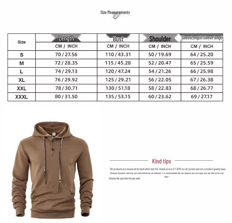 Men's Spring/Autumn Casual Solid Color Loose Pullover Hoodie