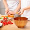 6 Stück Holzschüsseln Serviergeschirr für Reis, Suppe, Dip, Kaffee, Tee, Dekoration Holzsalatschüssel Küchenbesteck-Set