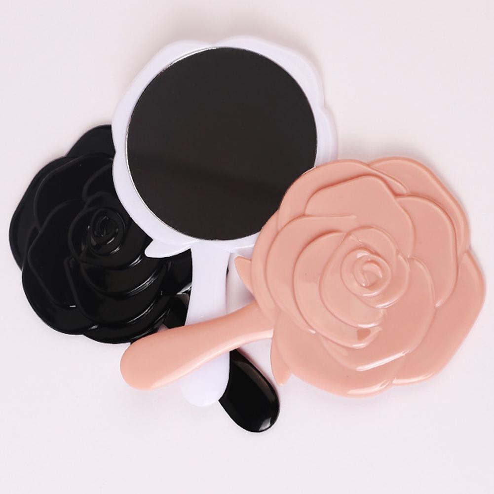 Retro Rose Blume Form 3D Stereo Kosmetik Make-up Kompaktspiegel 4 Farben zur Auswahl Handspiegel Kompaktspiegel Weihnachtsgeschenke
