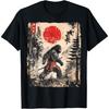xHWJH Samurai Bigfoot Japanese Vintage Graphic Ukiyo-e Art Funny T-Shirt (Black, 2XL)
