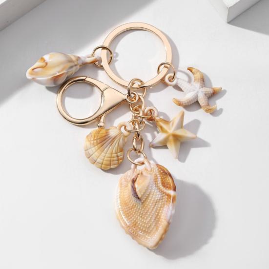 Beach Keychain Pendant Imitation Shell Conch Starfish Design Handbag Pendant Keyring Bag Charm Wallet Accessory