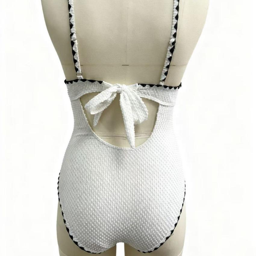 Nouveau Modèle 2026 - Maillot de Bain Amincissant Une Pièce Rétro Minimaliste Sophistiqué pour Vacances Spa - Femme