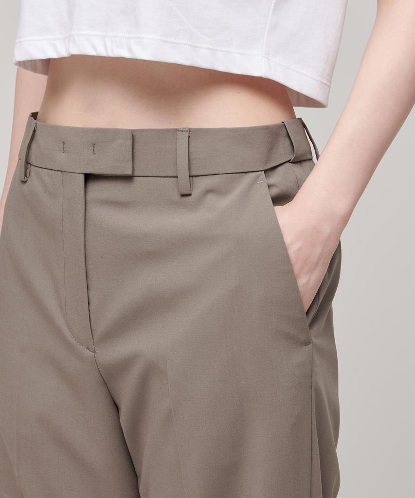 MUSINSA STANDARD WOMAN [Cooltandard] Women'S Straight Hidden Banding Slacks [Dusty Beige]