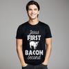 Jesus First Bacon Second Tshirt20189 Tops Tees Father Day Round Collar 100 Cotton Unisex Tshirts Printed Tops T Shirt Cute