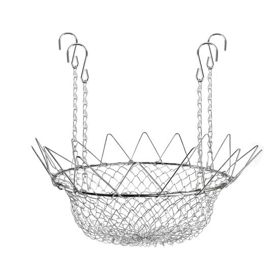 

Planter Insert Riser Adjustable Plant Riser Inside Plant Pot Heavy Duty Flower Pot Riser with Hooks Chains for 12-18 Inch Wide Opening Tall Plant Pots серебряный