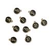 10Pcs 12x2.5mm Alphabet Double Face Charms Pendant Beads for Jewelry DIY Findings