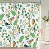 Chinese-style Printed Shower Curtain Waterproof Fabric Bathroom Plum Bossom Flowers Birds Plants  Bathtub Screen Home Decorate
