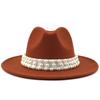 European and American Metal Leaf Women Woolen Hat Jazz Hat Autumn and Winter British Retro Top Hat Women