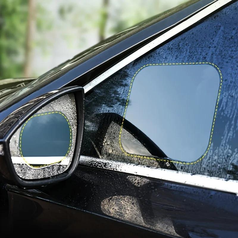 Rearview 4pcsset Rainproof Mirror Car Film Sticker Window Rain Proof Clear Protective Film Waterproof Rainproof Car Stickers