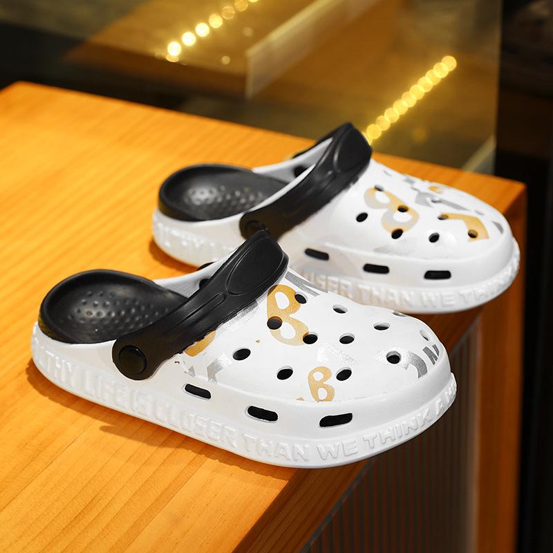 New printed hole shoes children's garden shoes EVA boys and girls indoor slippers outer wear baby sandals men