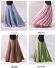 Mori Girl Cotton Linen A-Line Skirt: Elastic Waist, Long Solid Color, National Style Swing