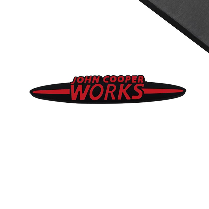 Emblema Nero JCW Styling Auto Adesivo 3D Metallo Griglia Cofano Anteriore Badge Per MINI Cooper S R55 R56 F54 F56 F55 F60 Decorazione Carrozzeria
