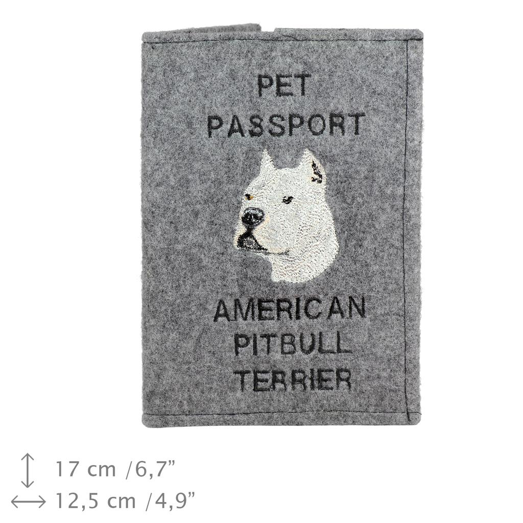 Pit Bull, American Pit Bull Terrier, Pitbull Terrier, APBT - Dog passport case, document case, gift for the traveller from the Art-Dog brand