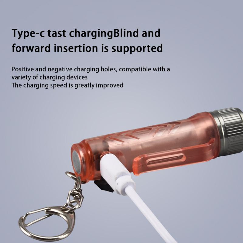 Outdoor Mini Flashlight 400mah Lithium Battery Strong Light Magnet Keychain Flashlight Torch Money