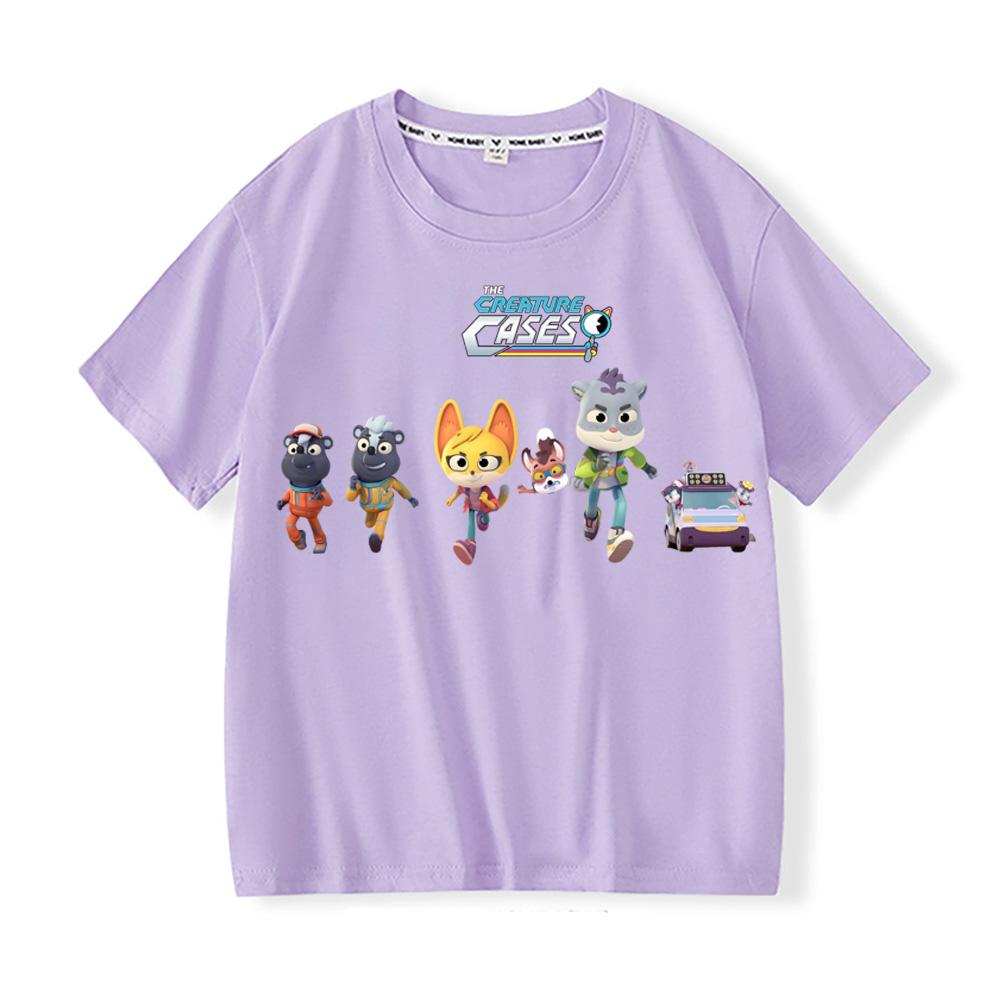 Kawaii 100%Cotton T-shirts the Creature Cases High Quality Short Sleeve BoysGirls Children T Shirt Graphic Printing Camisetas Anime T-shirt
