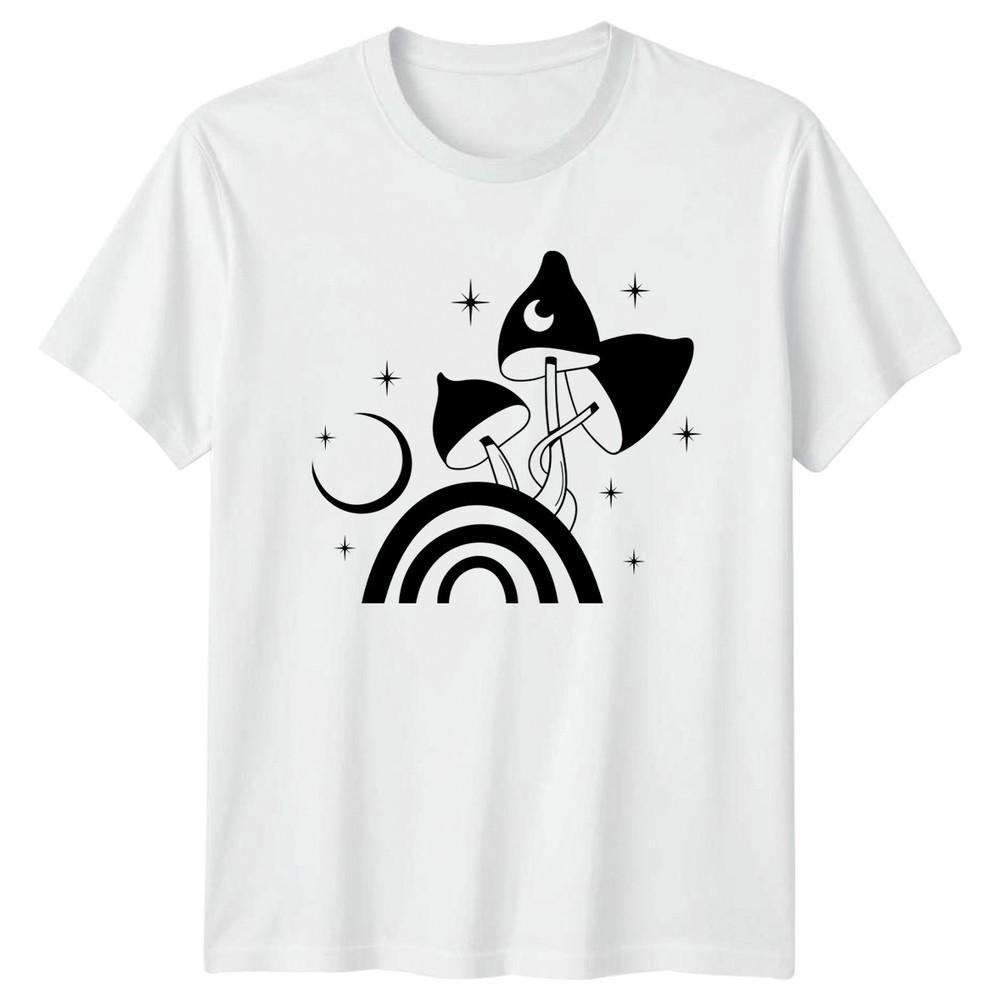 Mystical Mushroom Rainbow Star TShirt Celestial Birthday Gift For Him And Her S