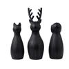 3D Printed Cat Statue Stripe Texture Pray Girl Sculpture Minimalist Tabletop Ornaments  Home