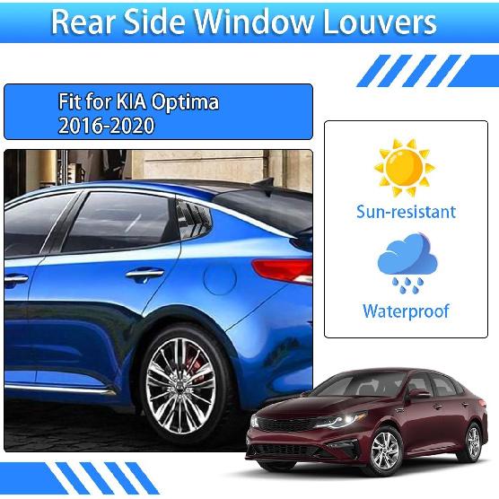 for Kia K5 Optima 2016-2020 Exterior Accessories Sporty Car Rear Side Window Louvers Air Vent Scoop Shades Cover Trim Blinds 2PCS(Carbon Fiber)