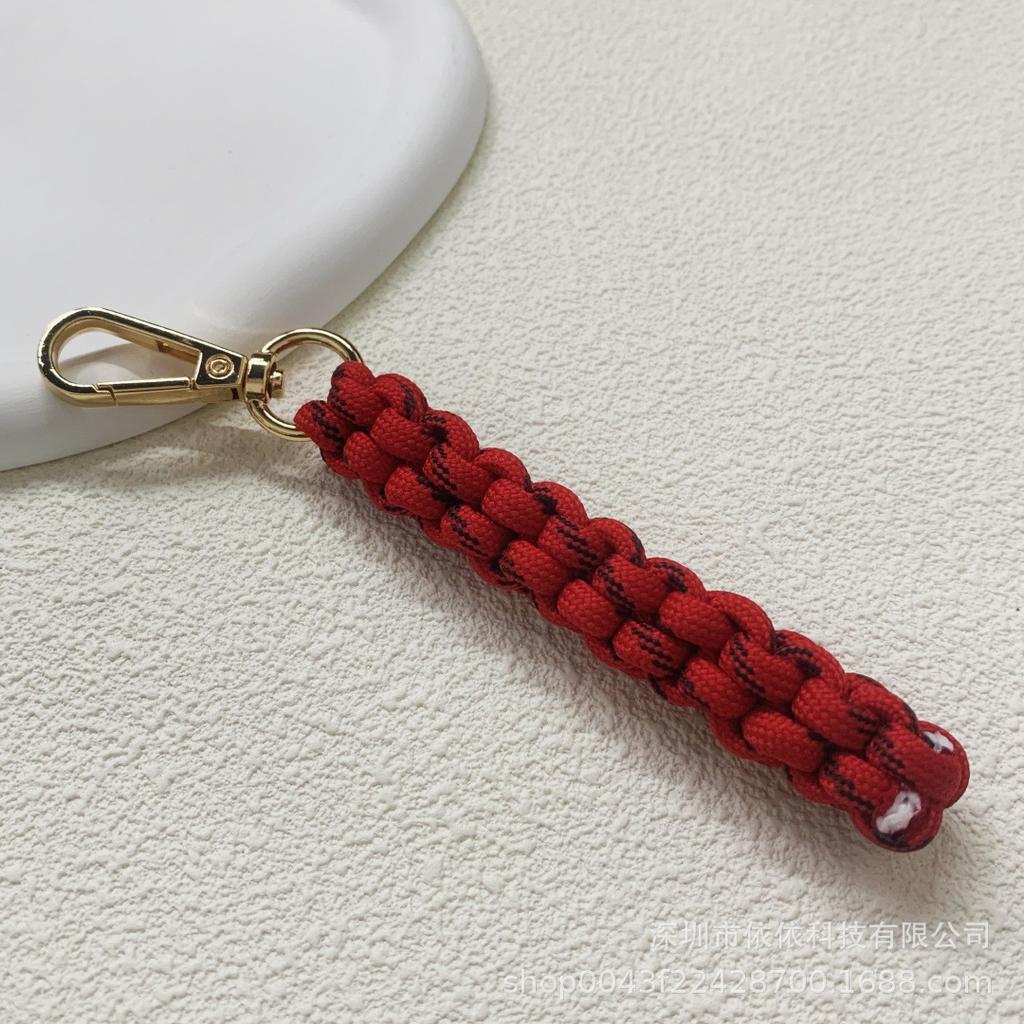 Miu family bag hanging cross-border explosive pure hand-woven pendant colorful fashionable unique shape braided rope car keychain