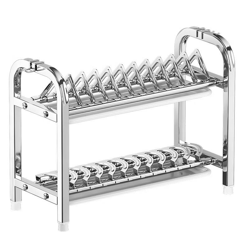 Double-Layer Stainless Steel Countertop Dish Drying Rack