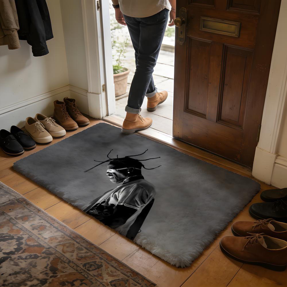 Rapper TTravis SScott Floor Mat Soft Flannel Absorbent Mat Non-Slip Rug Home Bedroom Bathroom