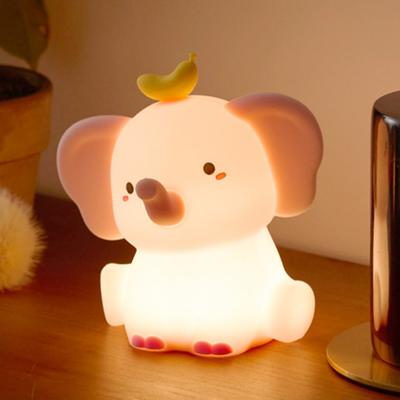Elephant Night Light Silicone BPA-Free Dimmable Touch Control Night Lamp 2-Level Dimmable Rechargeable Auto-Off Timer Night Lamp Nursery Decor