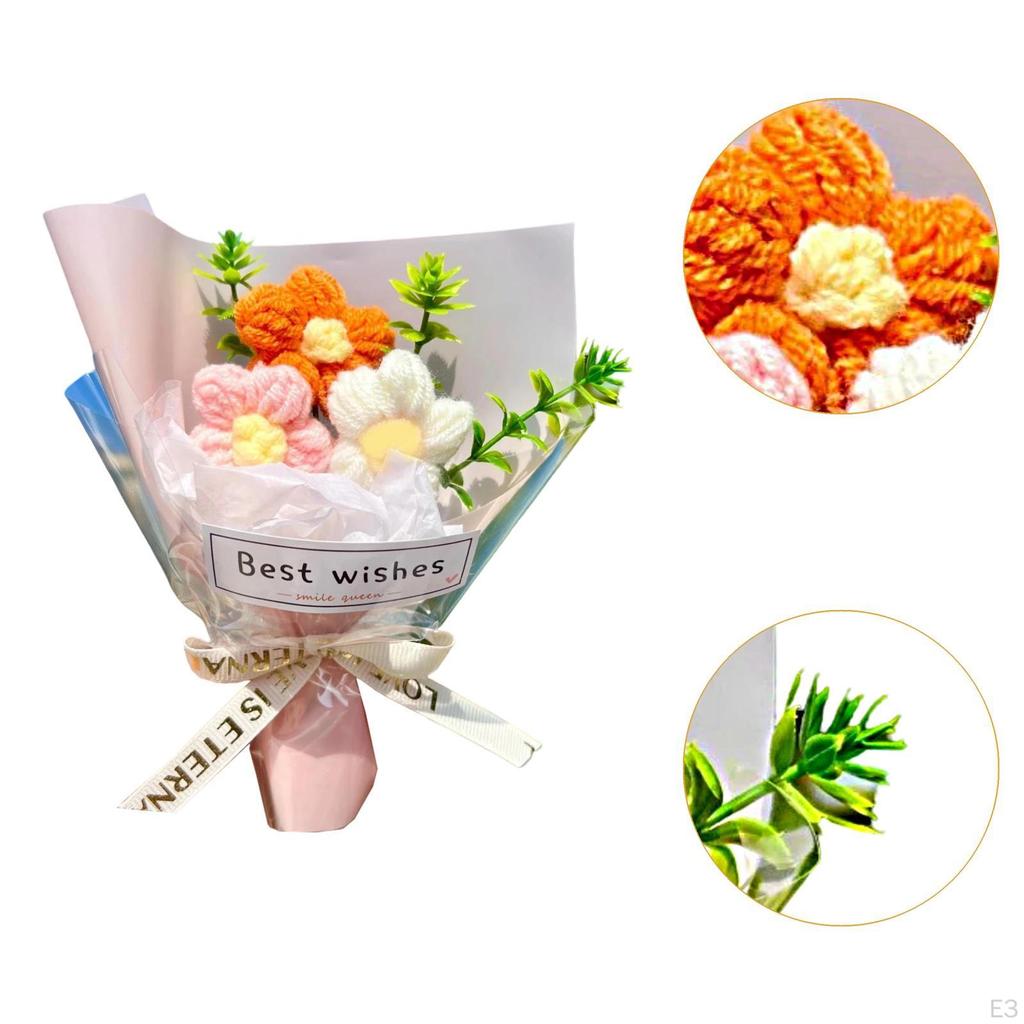 Häkelblumen Deko Strickblumenstrauß Muttertagsgeschenk von Tochter Sohn