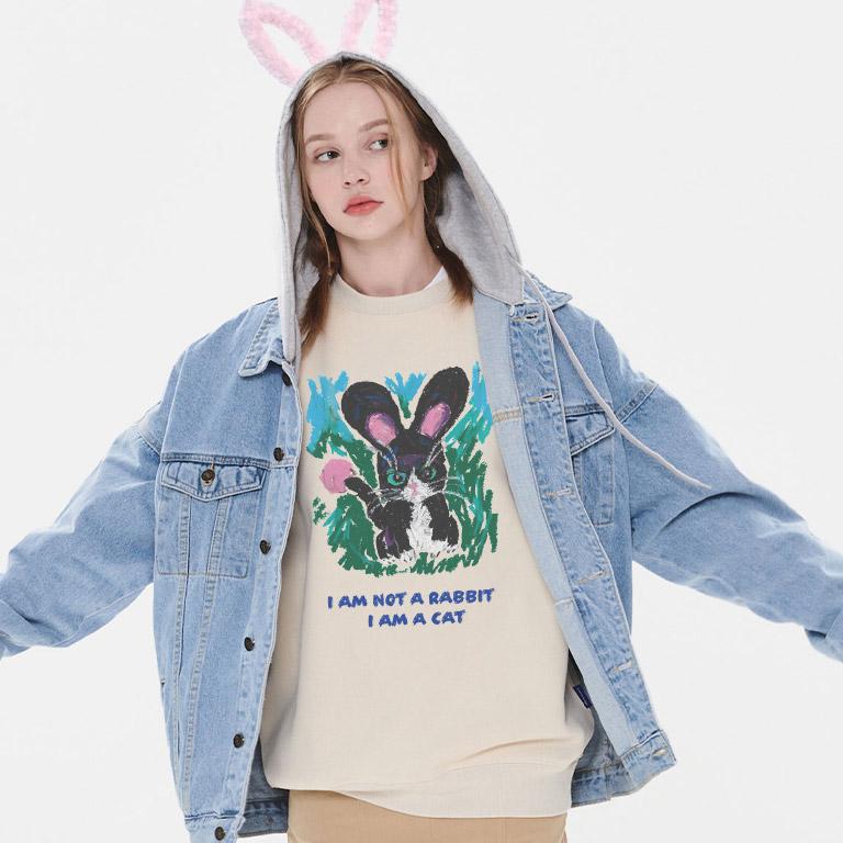 ONEHUNDREDPERCENT FOR WOMAN Ohp X Yangcaso Rabbit Cat Fleece-Lined Sweatshirt