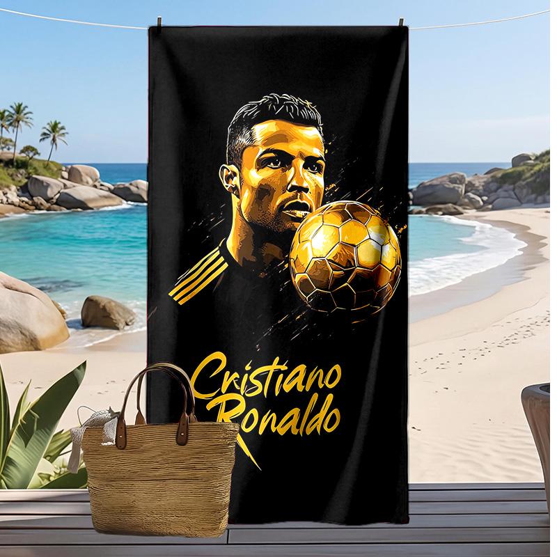 Cristiano Ronaldo Printed Beach Towel Quick Dry Soft TowelPortable Large Rectangular Beach Blanket for Travel Swimming Pool