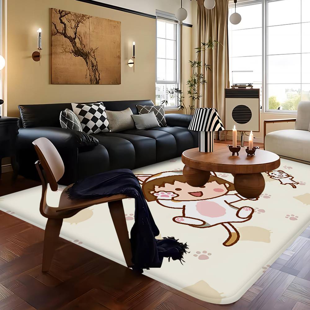 Catoon Chibi Maruko Chan Room Mats Retro Multiple Choice Living Room Kitchen Rug Non-Slip Welcome Rug