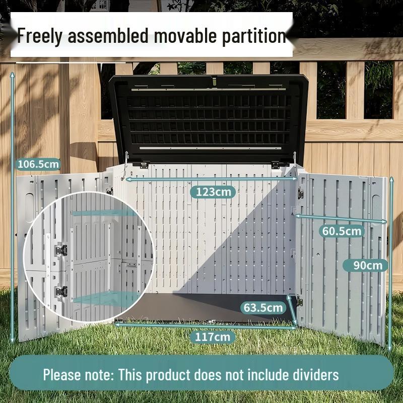 Outdoor HDPE Garden Storage Cabinet for Tools and Sundries