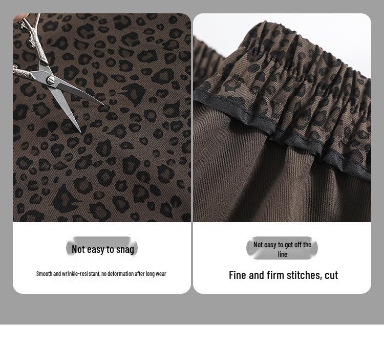 American Retro Leopard Print High-Waist Wide-Leg Pants - Spring 2026 Collection for Women