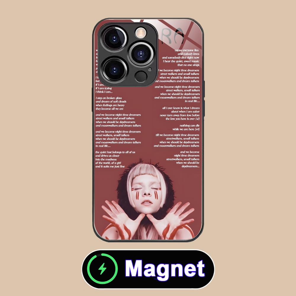 

Aurora Aksnes Glass MagSafe Mobile Phone Case for iPhone 17 16 15 14 13 12 11 Air Pro Max Plus Mini Colorful Cover iPhone 11 Pro Max