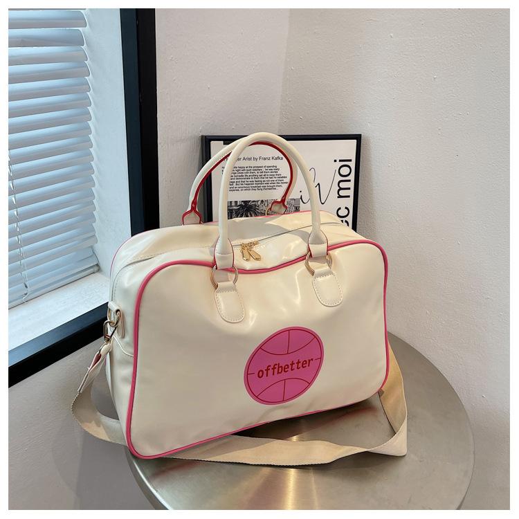 

Сумка для коротких поездок, женская сумка для отдыха, большая вместимость, для деловых поездок, из мягкой кожи, багаж, на одно плечо, через плечо белый