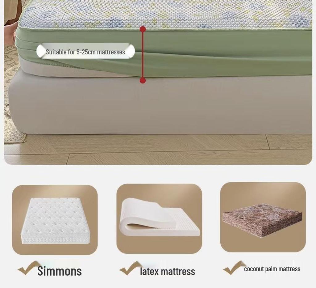 Quilted Anti-slip Dustproof Mattress Protector for Dorms