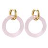 Natural Gemstone Woman Earrings Oversized Hoop Stainless Steel Earrings Wedding Party Jewelry Gifts Women's Fine Jewelry