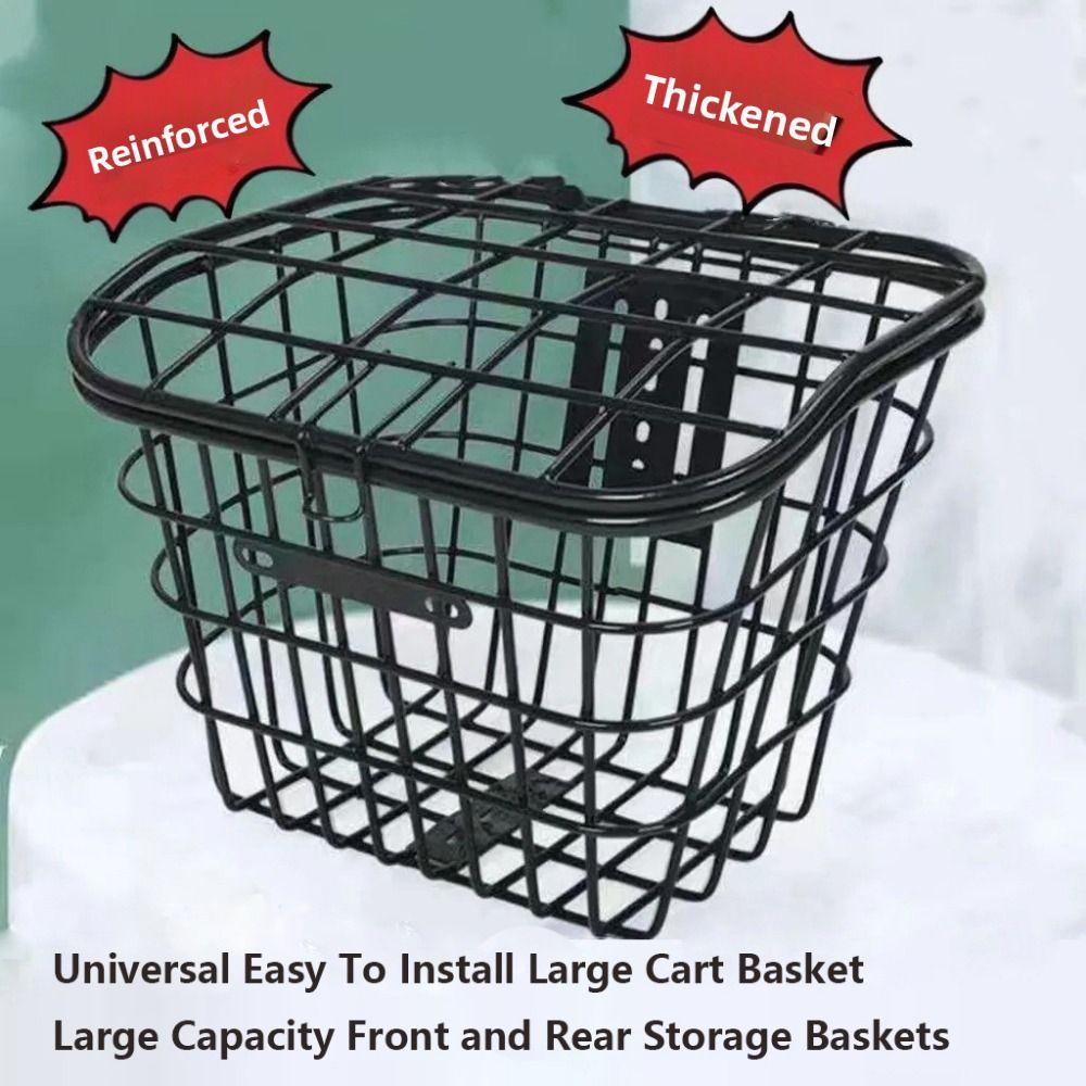 Easy To Install Large Cart Basket Metal Bicycle Front Basket Electric Bicycles Accessories