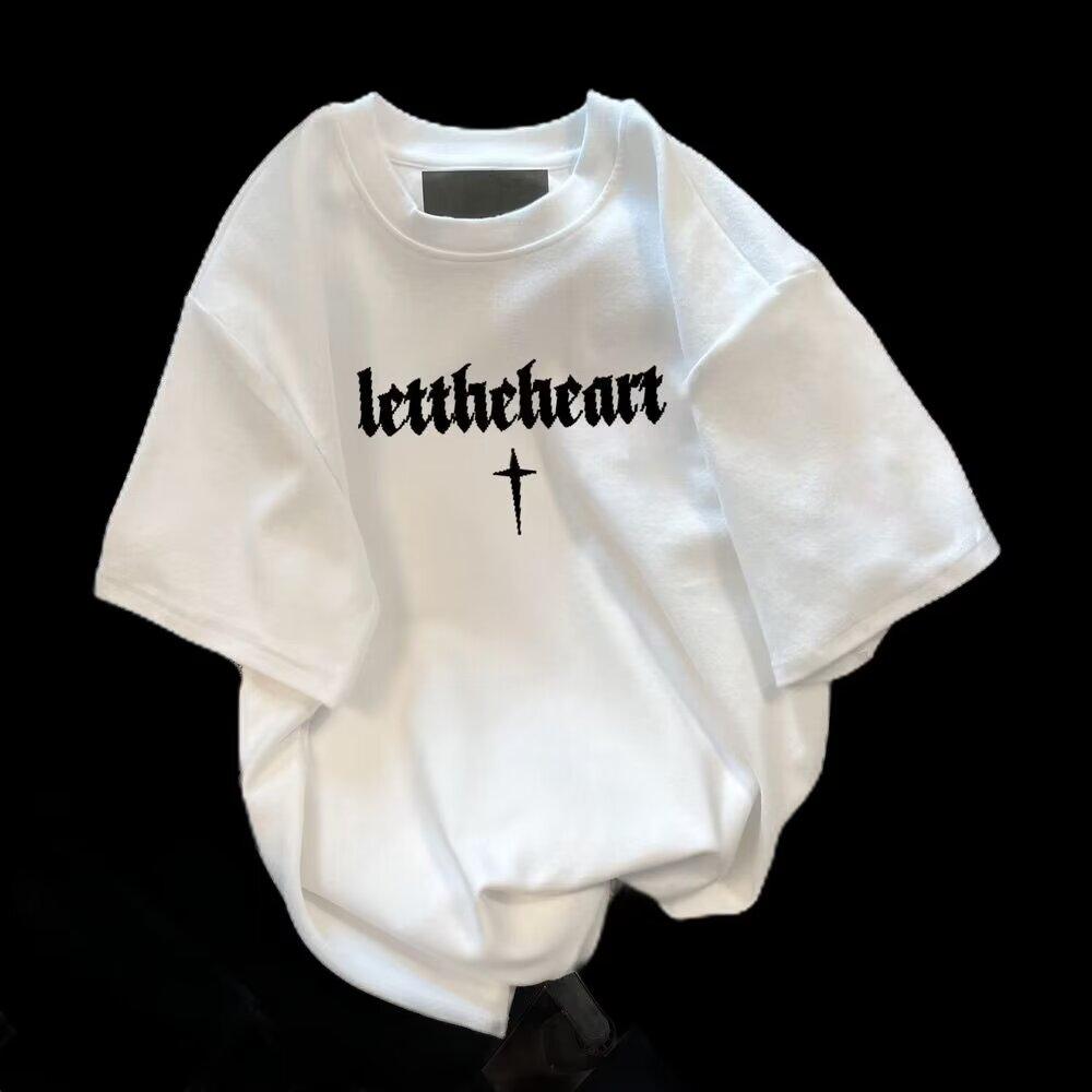 

Новая летняя футболка с короткими рукавами для мужчин, тренд в корейском стиле, простой топ с короткими рукавами, свободная повседневная брендовая футболка в гонконгском стиле 5XL белый