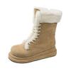 New Autumn Winter Women's Thick Soled Anti Slip and Wear-resistant Snow Boots with Integrated Fur and Plush Thick and Warm Boots