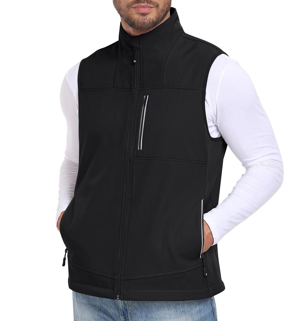 MoFiz Golf Ermeløs Vest for Utendørs Golf Varm og Stilig og Stilig for og Tilgjengelig i Plussstørrelser Herrevest, Fleecefôret Plagg, Vindtett,