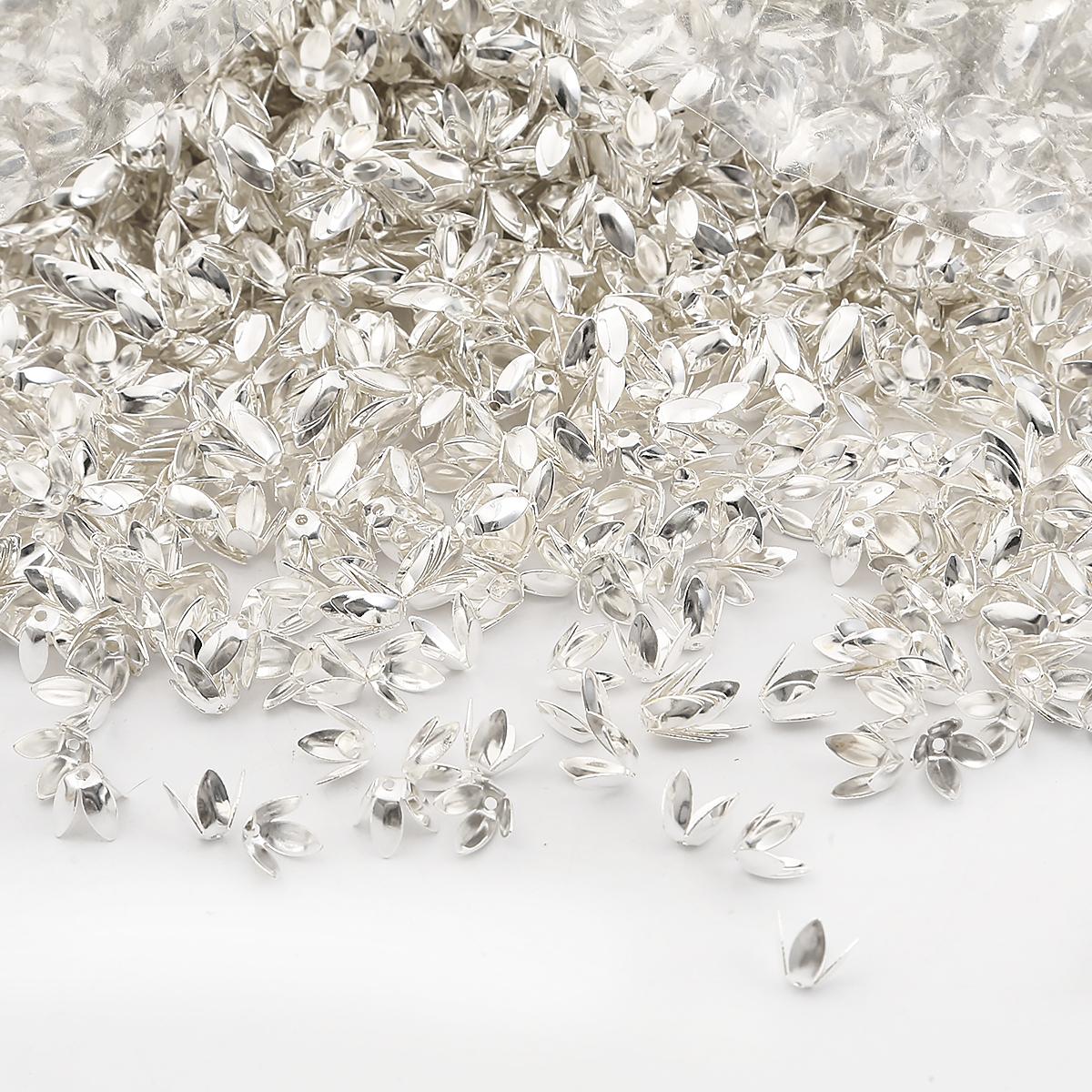 

10 шт./лот железные цветочные бусины заглушки подвески бусины чашки для изготовления ювелирных изделий фурнитура DIY браслет ожерелье аксессуары 6x8mm серебряный