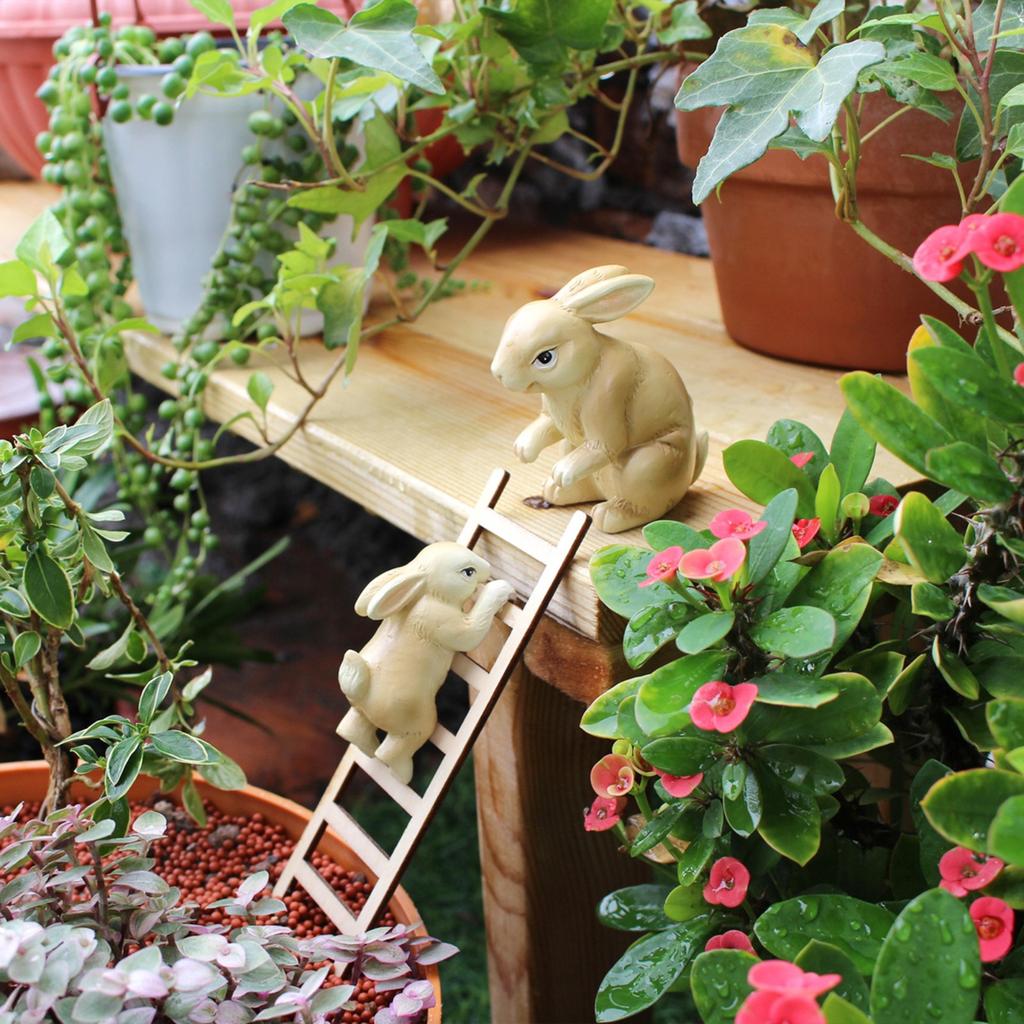 Statue miniature en résine pour pot de fleurs, accessoire décoratif pour terrasse, cour ou décoration