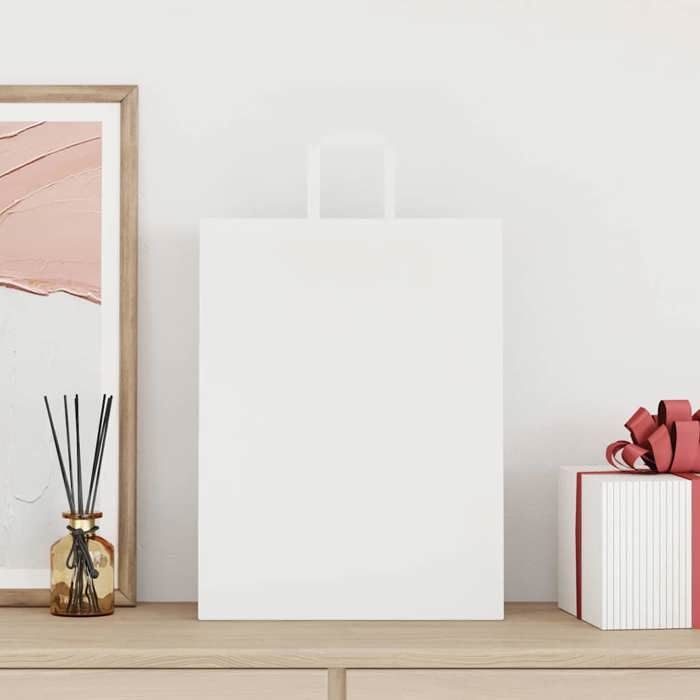VidaXL Paper Bags 50 Pcs with Handles White 32x12x42 Cm, Paper Bag, Paper Gift Bag, Paper Gift Bag, Bag 4101830