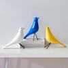 Wooden Colorful Bird Figurine Hand-painted Bird Statue Simulated Animal Sculpture Home Office Desktop Decoration