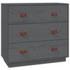 VidaXL Buffet Gris 80x40x75 cm Bois massif de pin 820109