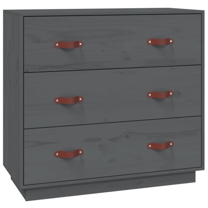 VidaXL Buffet Gris 80x40x75 cm Bois massif de pin 820109