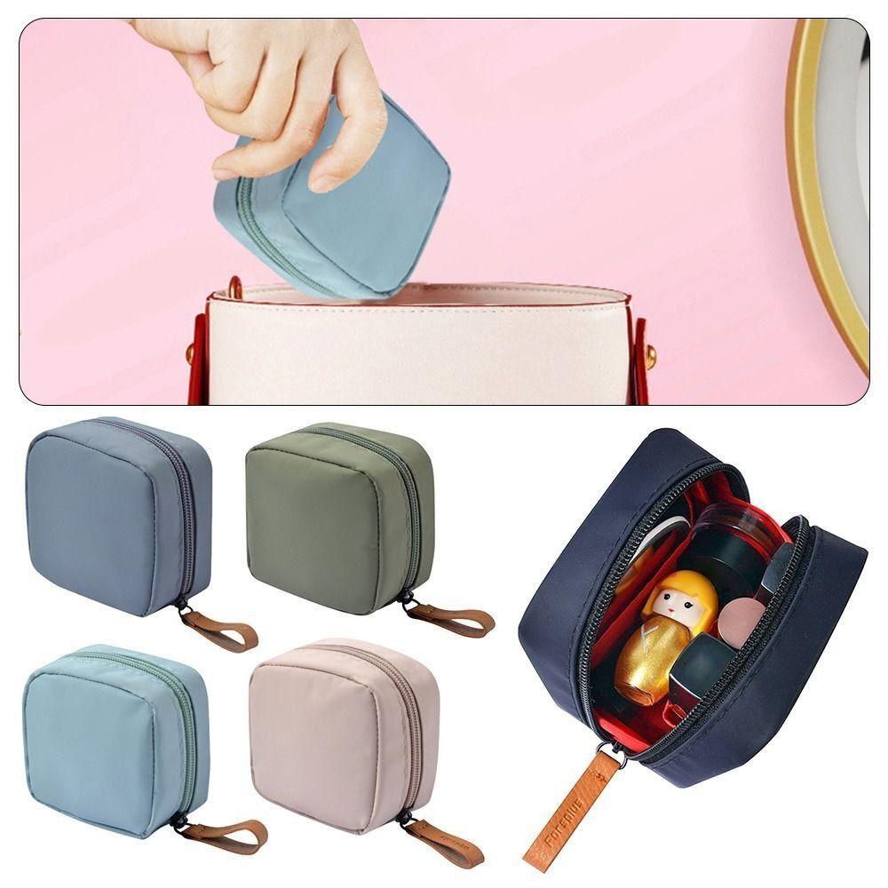 Borsa cosmetica multifunzione alla moda, borsa rossa portatile a bocca piccola, contenitore per la casa, portamonete, casa