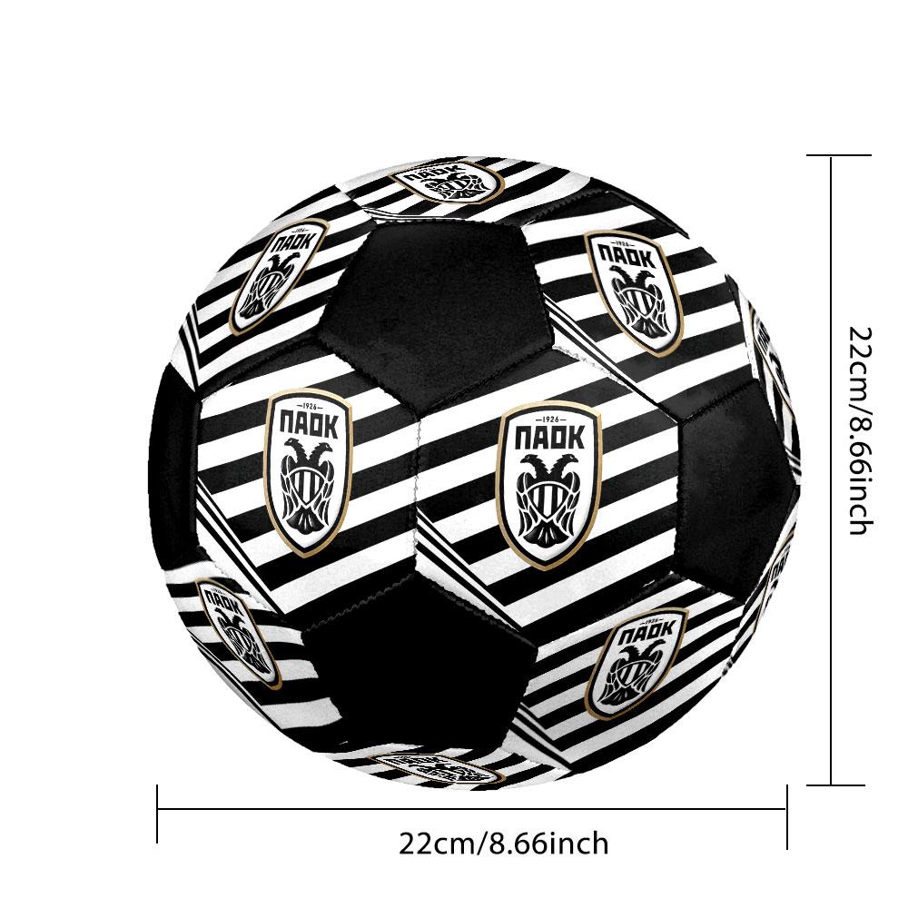 PAOK FC Soccer Ball Size 5 Colorful Machine Stitched PVC Competition Ready Durable High-Bounce